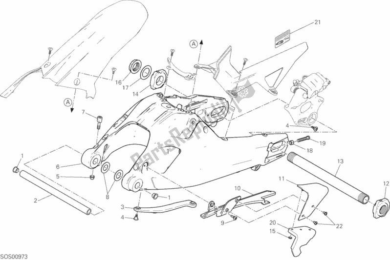 Tutte le parti per il Forcellone del Ducati Multistrada 1260 Enduro 2019